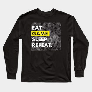 Eat Game Sleep Repeat Design Long Sleeve T-Shirt